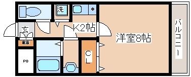 拡大写真:ドール魚崎 4階407の間取り