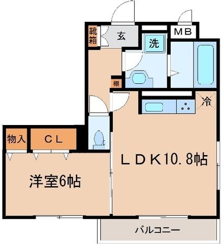拡大写真:D-room高羽 1階102の間取り