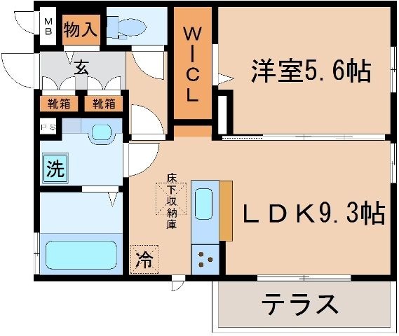 拡大写真:D-room高羽 1階103の間取り