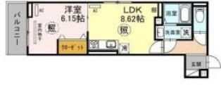 拡大写真:D-room旗塚通 3階303の間取り