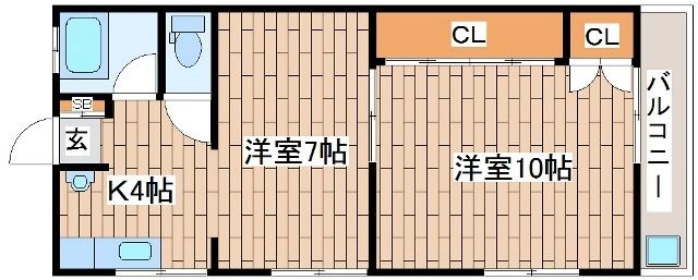 拡大写真:エクセル神戸 3階301の間取り