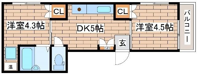 拡大写真:中野マンション 2階201の間取り