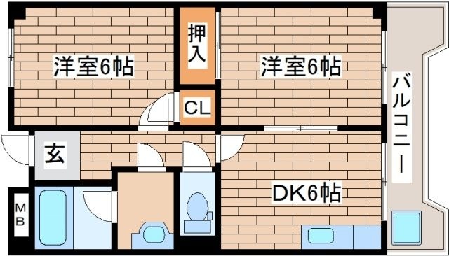 拡大写真:エムエイチハイツ 5階502の間取り