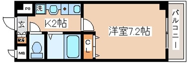 拡大写真：エスポワール三宮ＰａｒｔⅡ 1階101の間取り