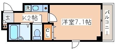 拡大写真：ヴェルディ神戸 7階705の間取り