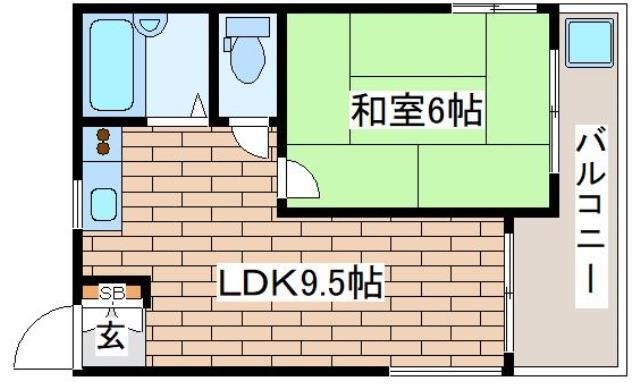 拡大写真:ベルシェ岡本 1階102の間取り