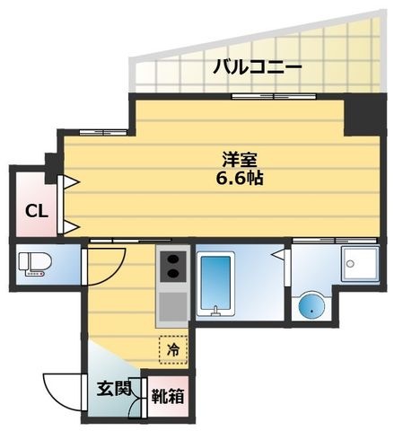 拡大写真:グルーブ神戸元町アリア 8階802の間取り