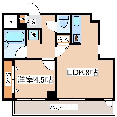 拡大写真:SANKOラフィーネ三宮 7階702の間取り