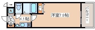 拡大写真:プレサンス三宮花時計前 5階501の間取り