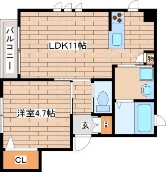 拡大写真:シャーメゾン清連 3階301の間取り