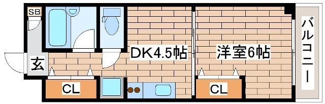 拡大写真:グローリー元町 8階802の間取り