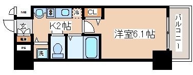 拡大写真:ララプレイス三宮東アスヴェル 9階902の間取り