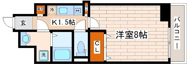 拡大写真:レジデンス三宮東グルーブ 5階503の間取り