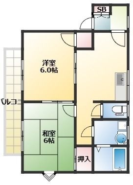 拡大写真:ヴィラ上甲子園 1階101の間取り