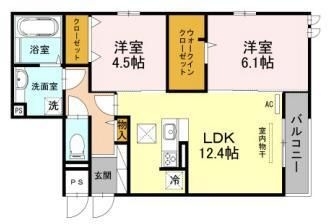 拡大写真:西宮市甲子園七番町 1階104の間取り