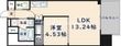 東大阪市高井田元町2丁目の間取図