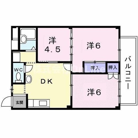 拡大写真:グリーンヒル松倉 2階201の間取り
