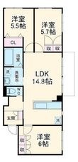 東大阪市玉串町西3丁目の間取図