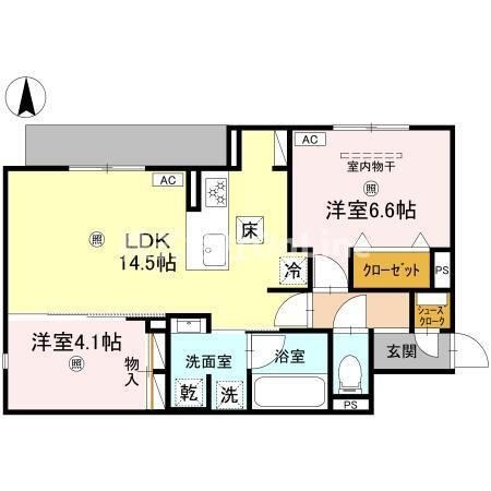 拡大写真:大阪市平野区加美東5丁目 2階205の間取り