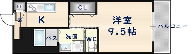 拡大写真:東大阪市若江西新町5丁目 2階203の間取り