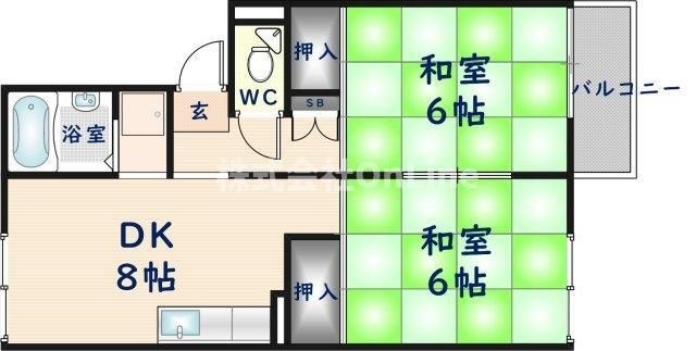 拡大写真：ブランミュール浅野2 1階103の間取り