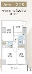 東大阪市足代2丁目の間取図