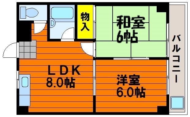 拡大写真:メゾンフルールⅠ 2階202の間取り