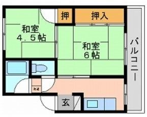 拡大写真:旭畔マンション 3階301の間取り