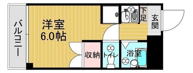 拡大写真：グランディール門田屋敷 2階208の間取り