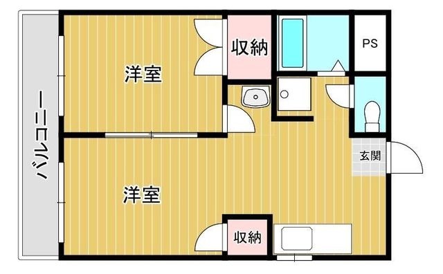 拡大写真:グランディール門田屋敷 2階402の間取り