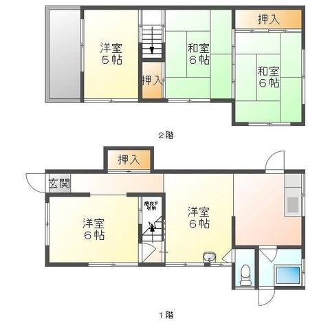 拡大写真:臼井戸建 1階1の間取り