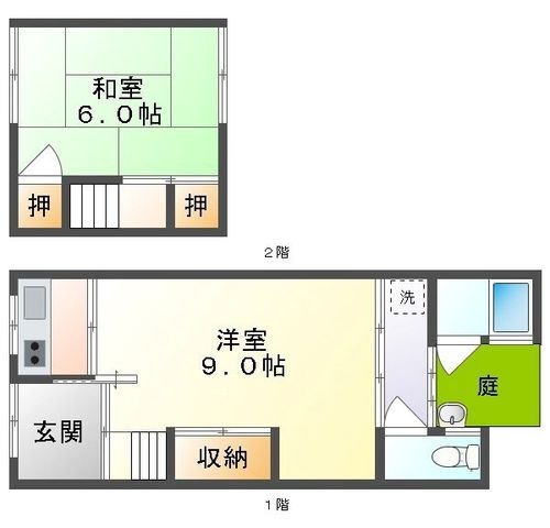 拡大写真:新京橋戸建 1階1の間取り