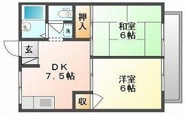 拡大写真:コーポニューライフ 2階206の間取り