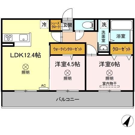 拡大写真:ゼンティール川崎地 2階202の間取り