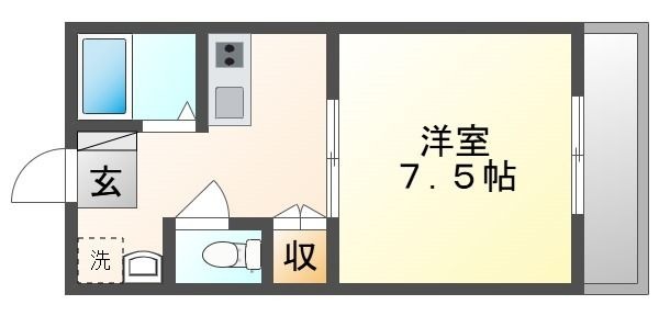拡大写真:エステートピア 3階307の間取り
