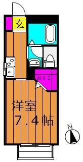 拡大写真:シャブラン 2階202の間取り