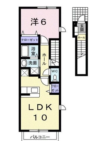 拡大写真:ベル・ソラージュⅠ 2階201の間取り