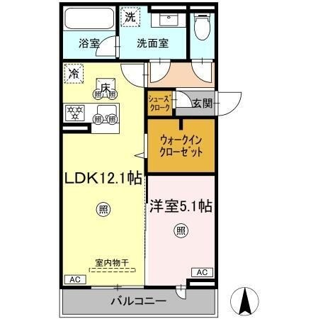 拡大写真:Luveria 1階101の間取り