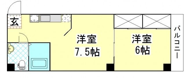 拡大写真：プレアール野田屋町 4階402の間取り