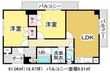 アリベ国富Ⅱの間取図