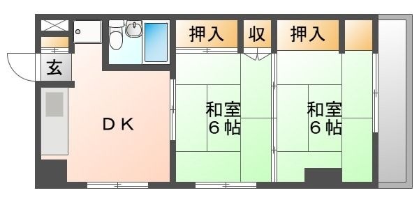 拡大写真:渡辺ビル 3階303の間取り
