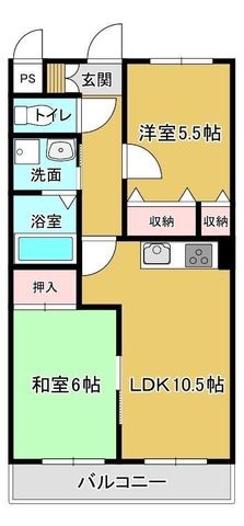 拡大写真:セブンスヘブン今 2階205の間取り