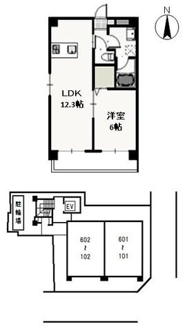 拡大写真:Saison clair 2階202の間取り
