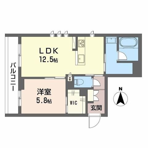 拡大写真:オースピシャス大安寺 2階205の間取り
