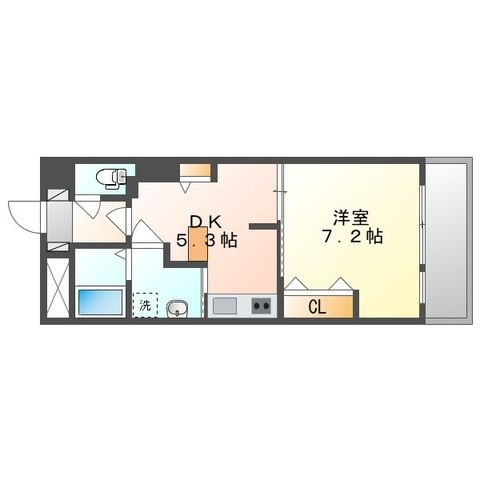 拡大写真:ラフィーネ大供 4階405の間取り