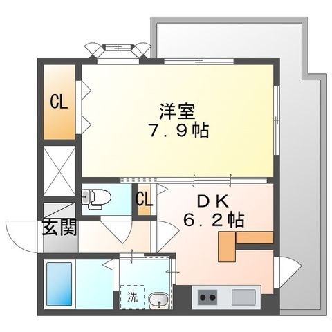 拡大写真:ラフィーネ大供 5階508の間取り