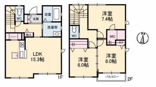 拡大写真:KOC津島福居 B棟 1階101の間取り
