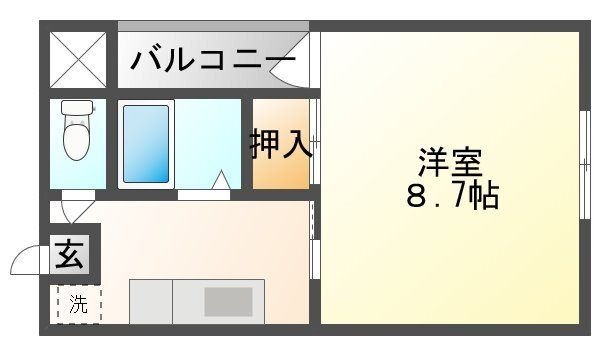拡大写真：メゾン稲田 1階101の間取り