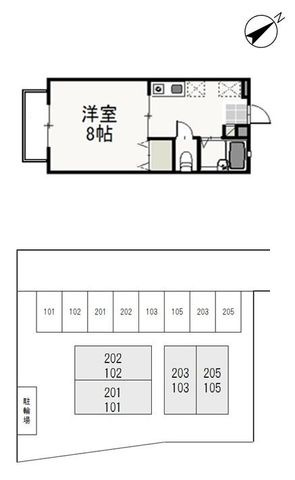 拡大写真:コーポさとうⅡ 2階202の間取り