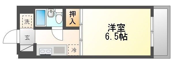 拡大写真:ウイング岡町 1階101の間取り